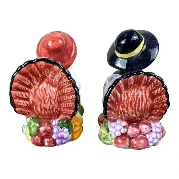 Vtg Mr & Mrs Pilgrim Turkey Salt & Pepper Shakers Thanksgiving Terry’s Village - Picture 5 of 8